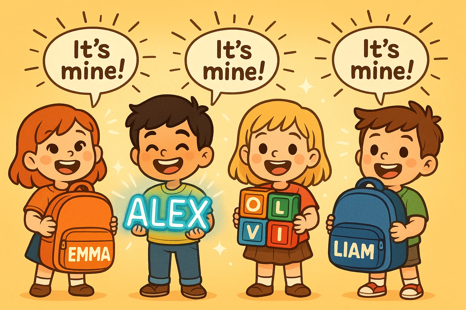Cartoon custom name gifts for kids with personalized items. Cartoon custom name gifts for kids with personalized items.