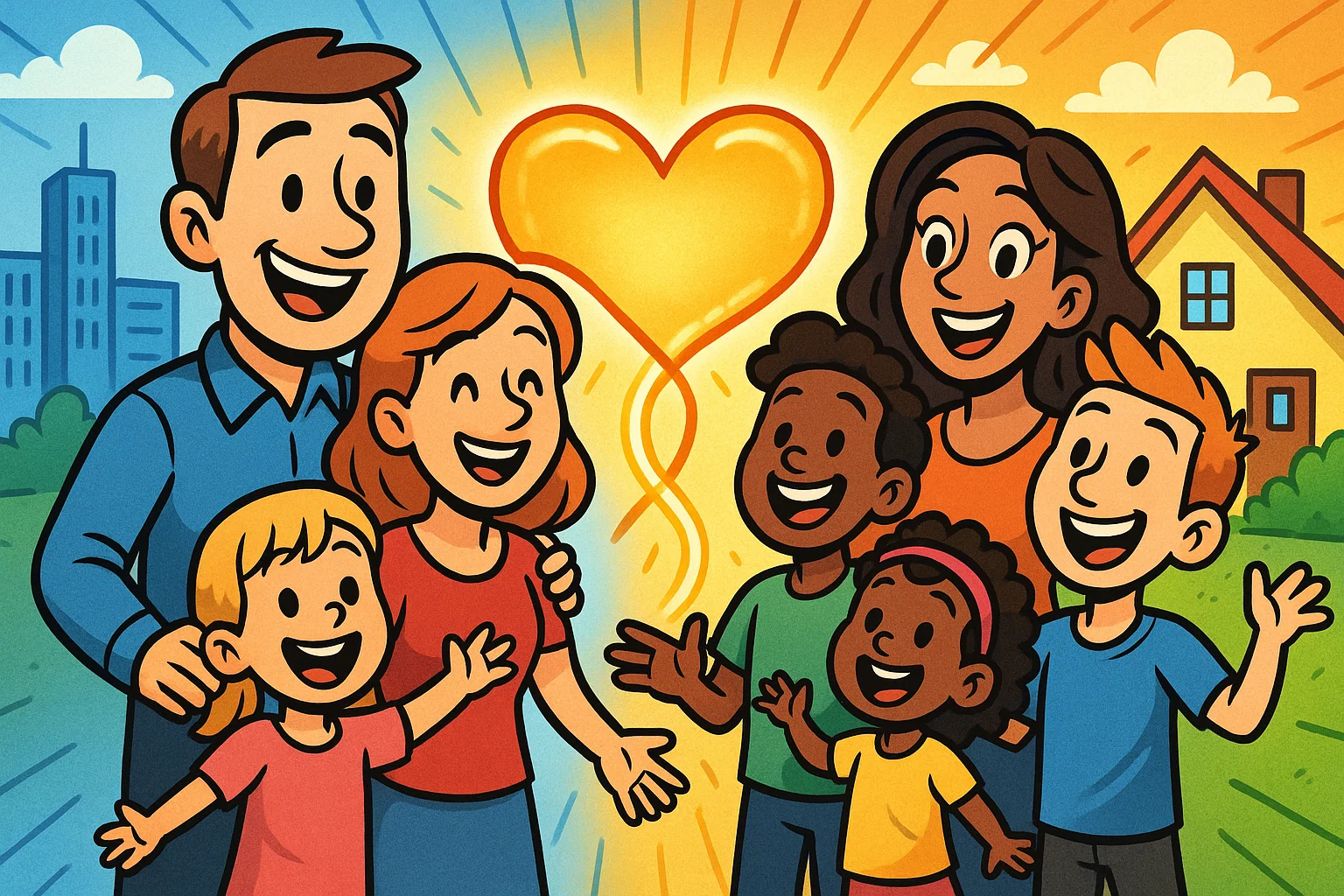 Cartoon showing definition and role of family in modern society with unity. Cartoon showing definition and role of family in modern society with unity.