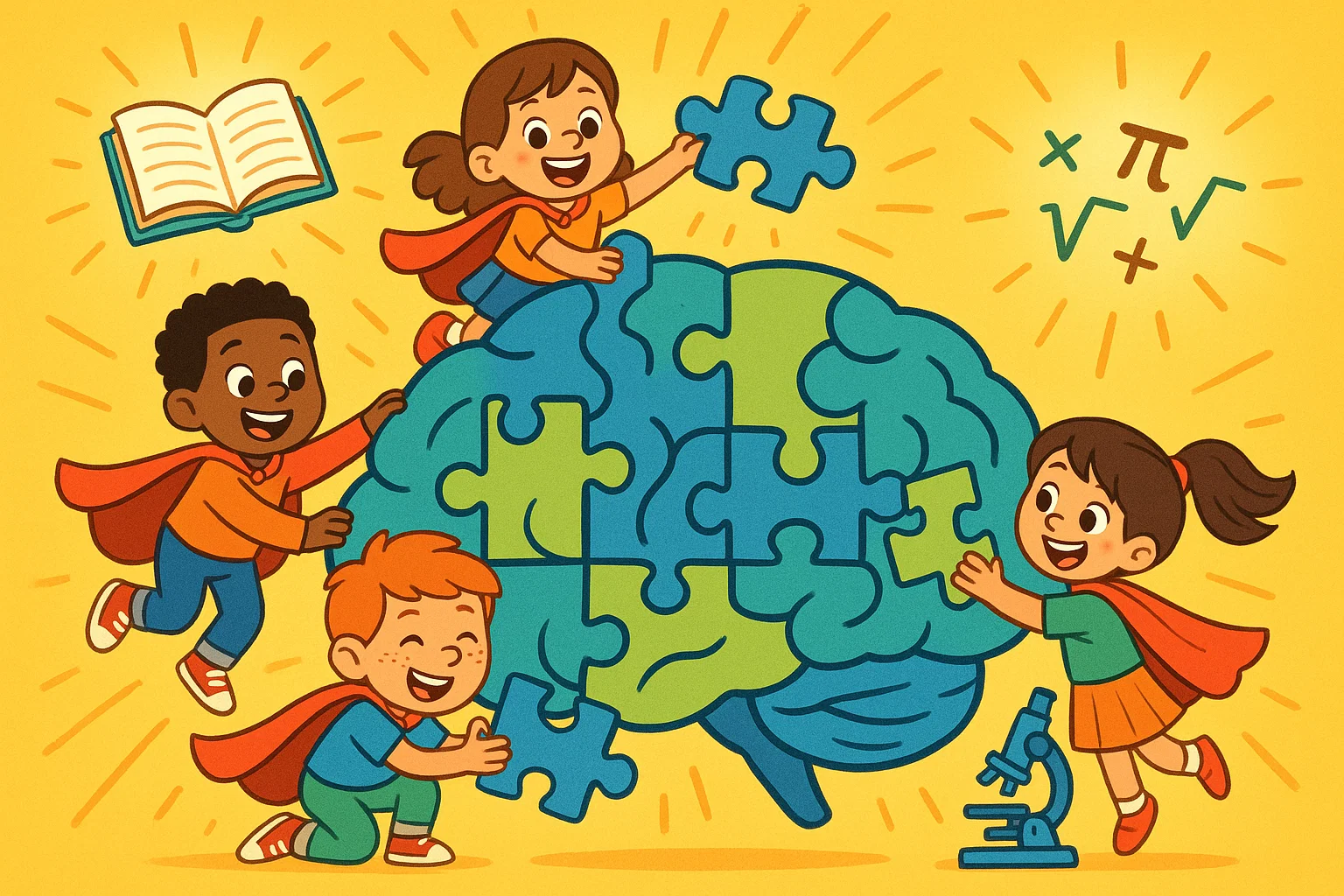 Cartoon educational gifts for kids with books and science toys. Cartoon educational gifts for kids with books and science toys.
