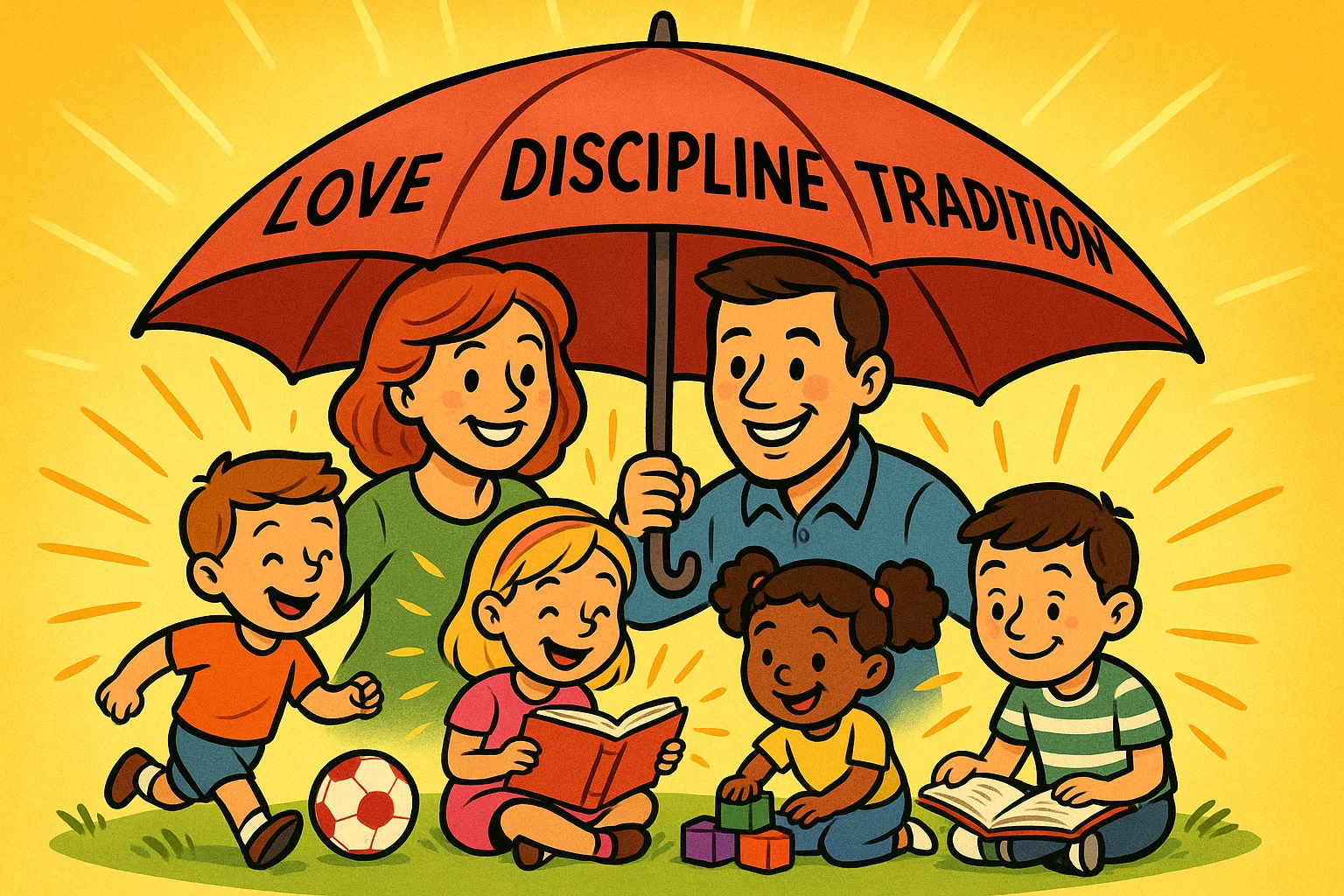 Cartoon effects of traditional family values on children with protective parents. Cartoon effects of traditional family values on children with protective parents.