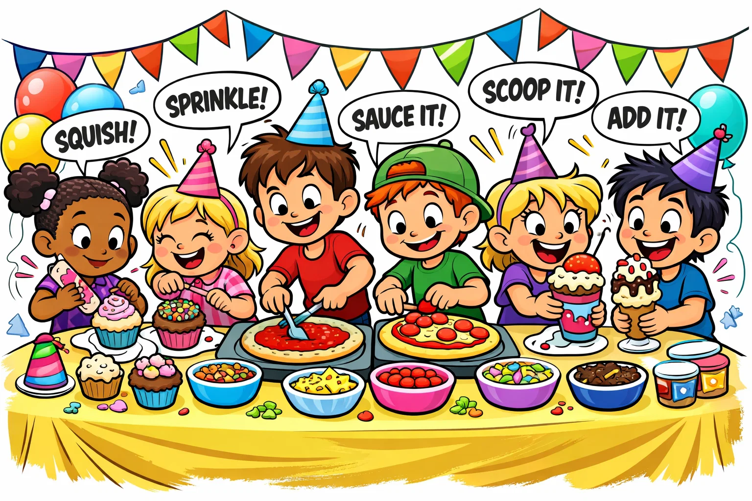  Kids enjoying food activities at birthday party they always remember.
