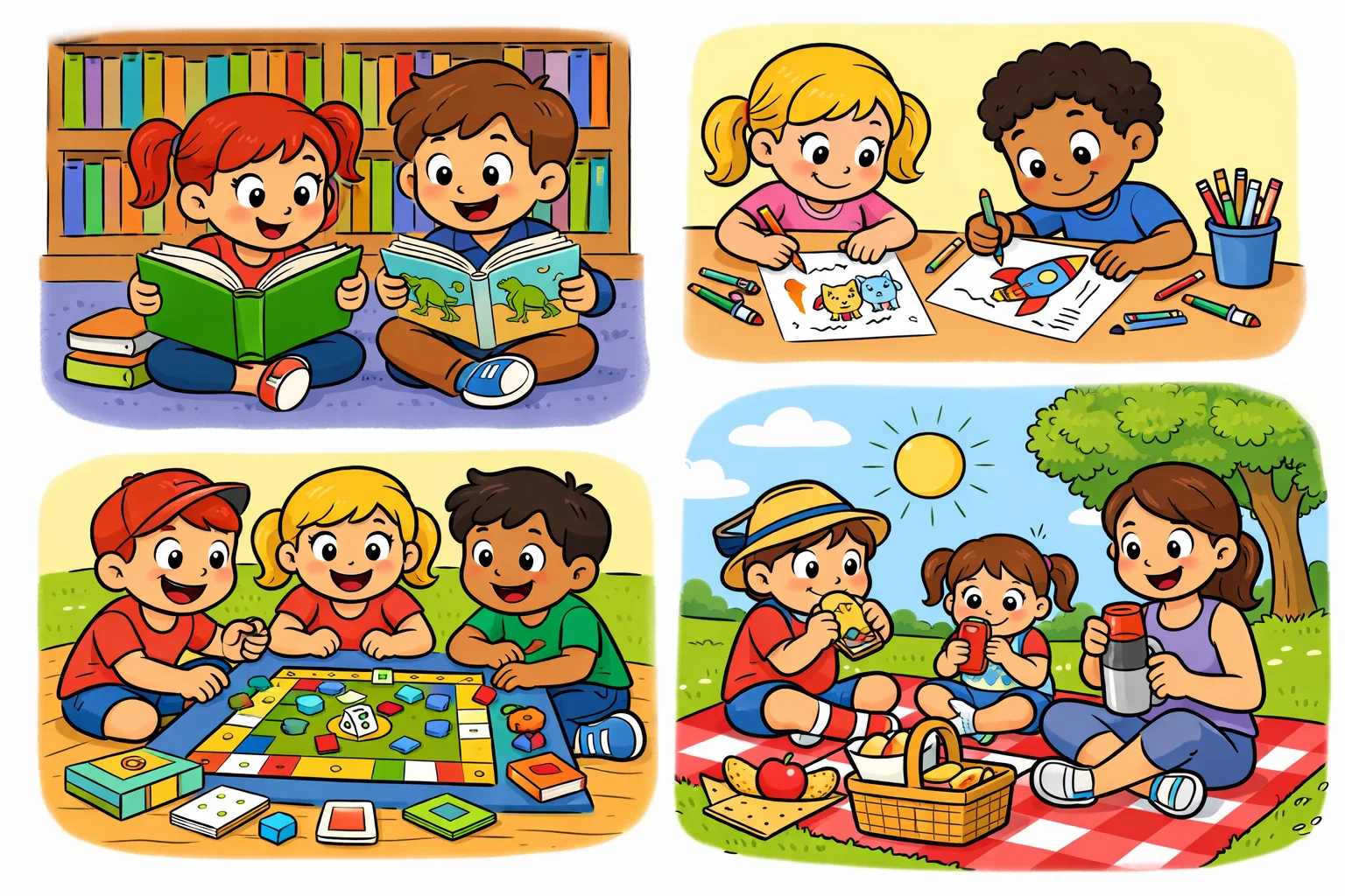  Free cheap school holiday ideas with kids doing simple activities at home and outside.
