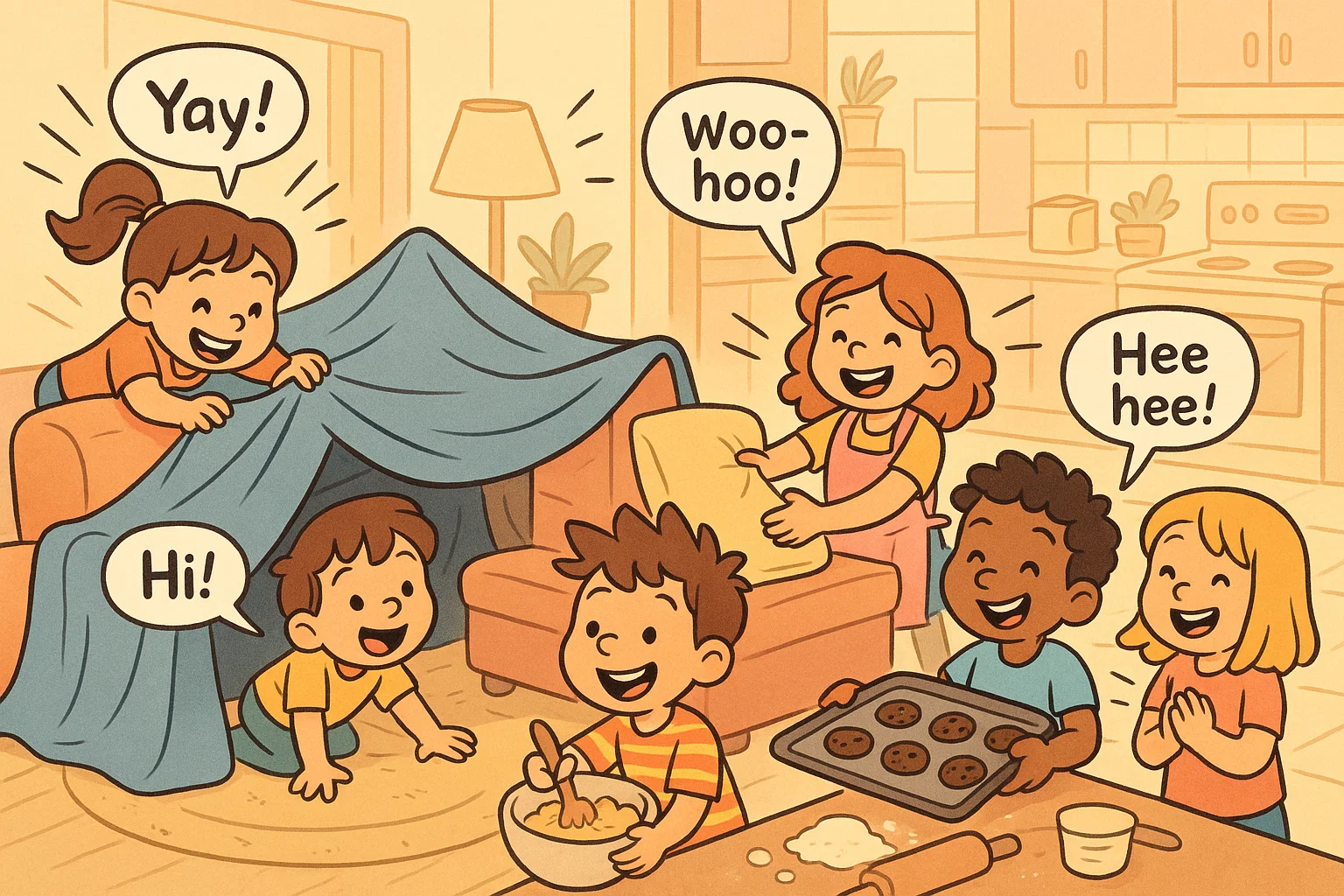 Kids playing indoors
