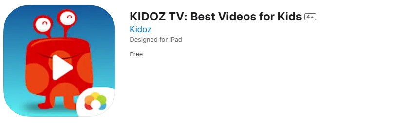 KIDOZ TV app store screenshot.