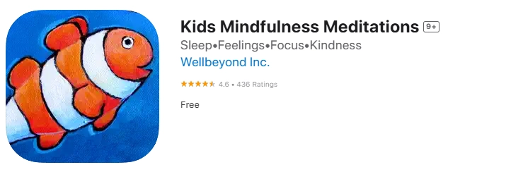 Kids Mindfulness Meditations app store screenshot.