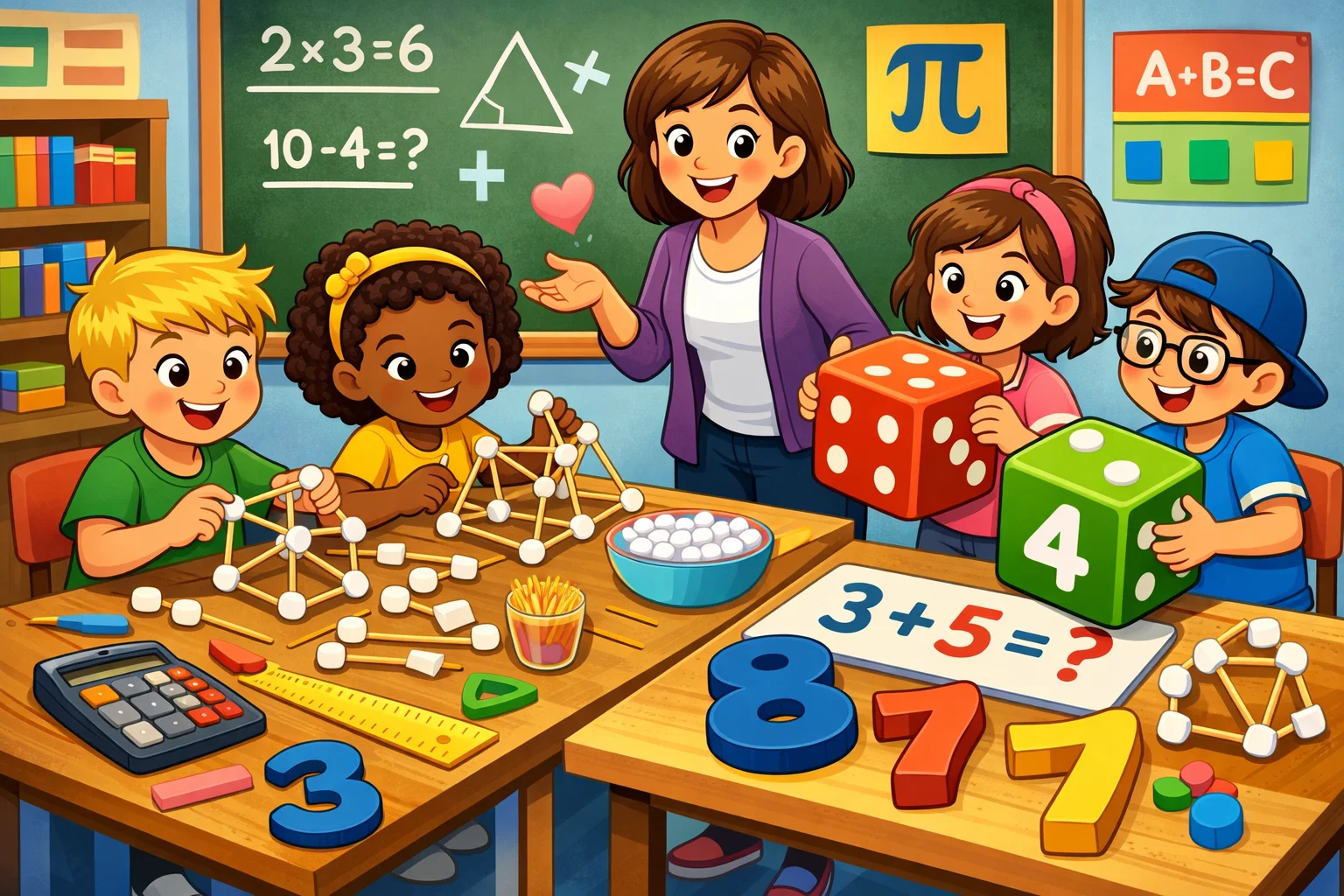 Mathematics DIY activities for elementary students with hands-on learning using geometric shapes and puzzles.
