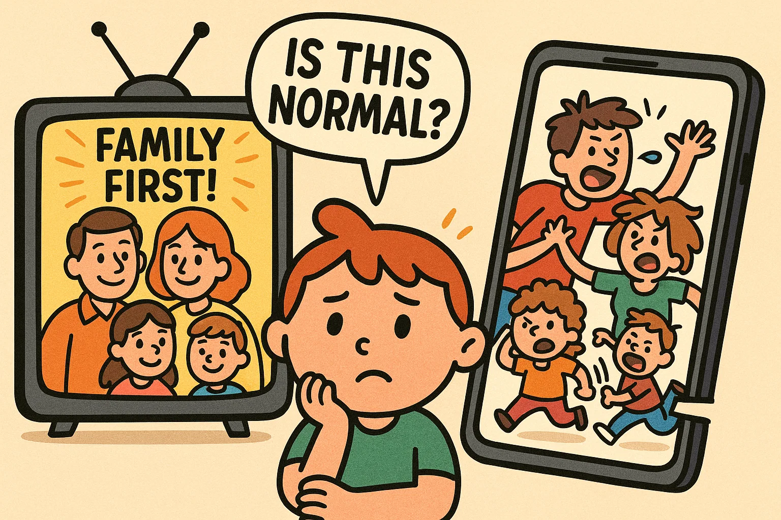 Cartoon impact of media on traditional family values and children. Cartoon impact of media on traditional family values and children.