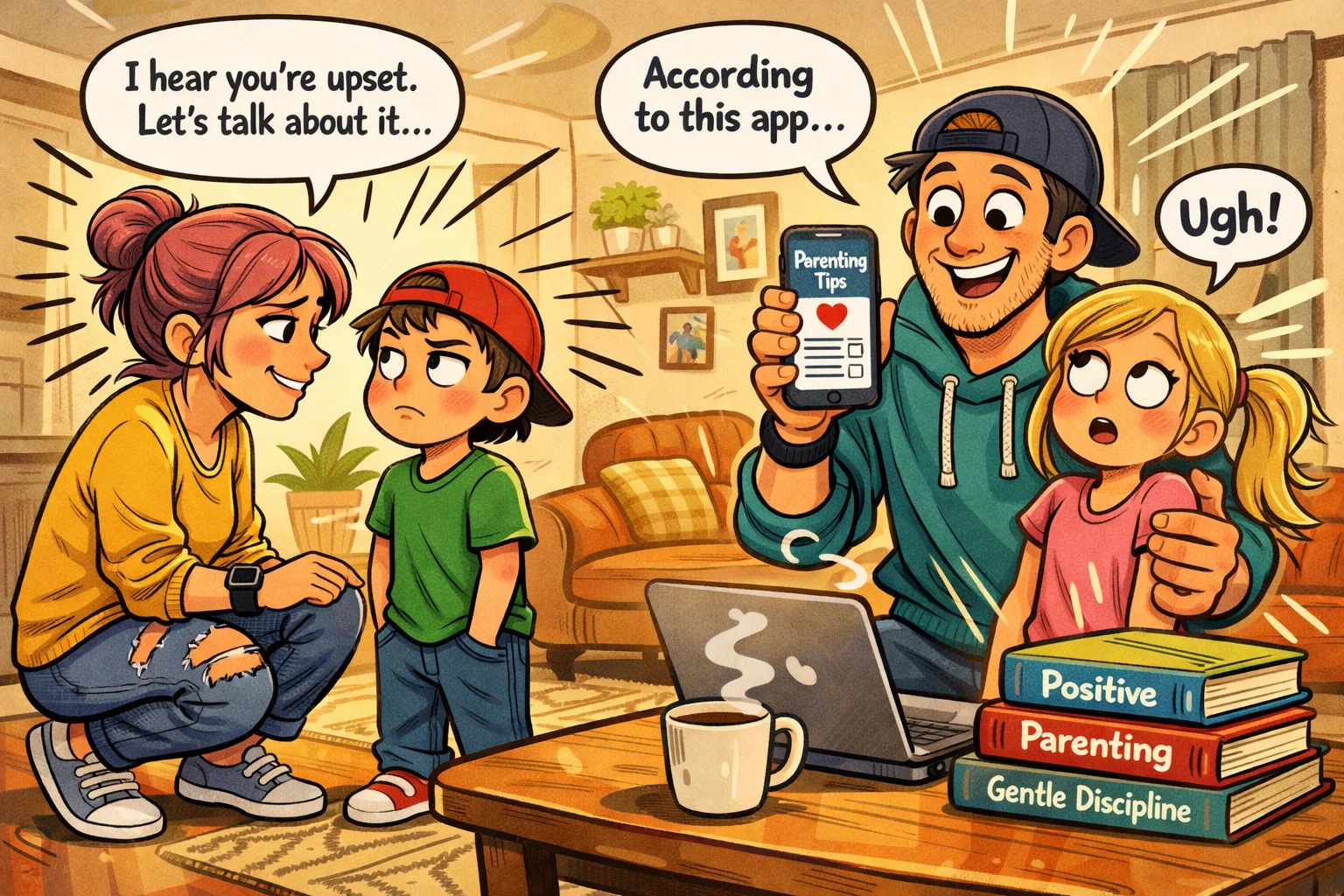 Millennial parents shaping Gen Alpha children with communication, screen limits, and emotional support.
