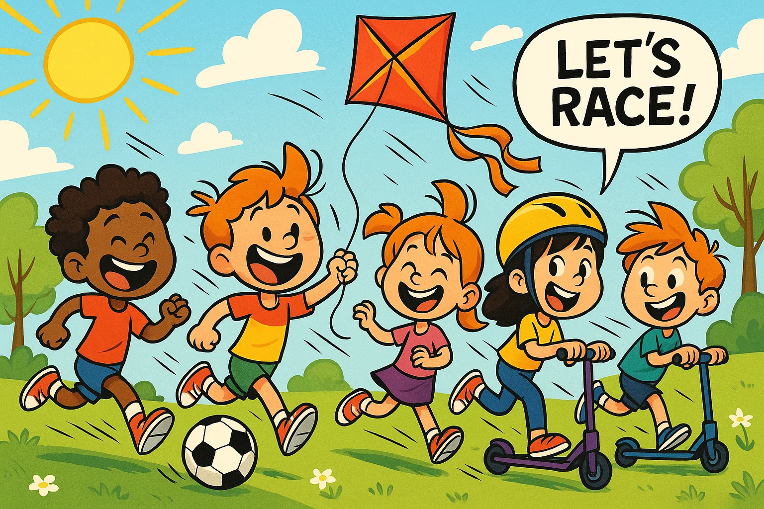 Cartoon outdoor and sports gifts for kids with active play toys. Cartoon outdoor and sports gifts for kids with active play toys.