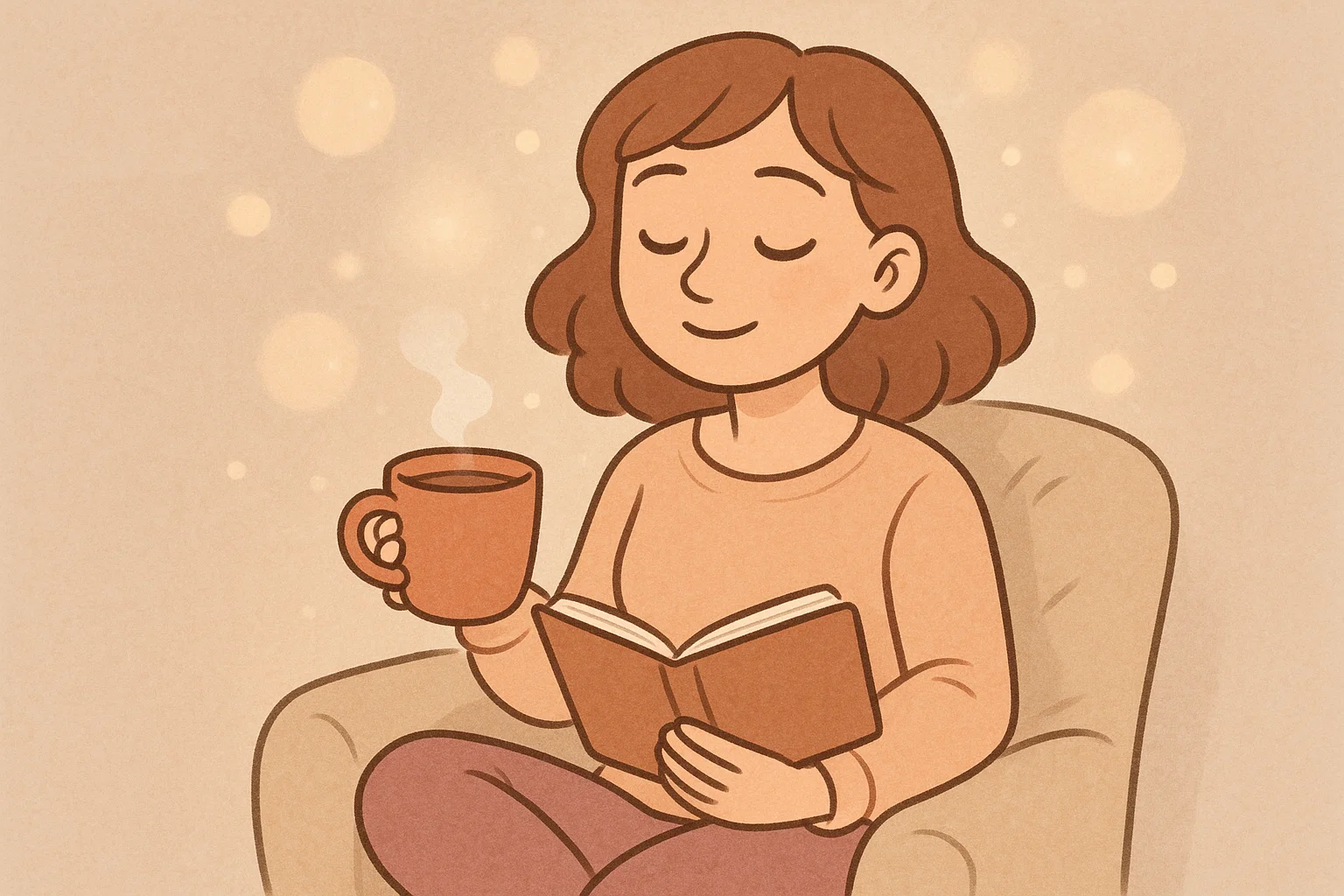 A woman relaxing and reading to prepare mentally and emotionally for motherhood.