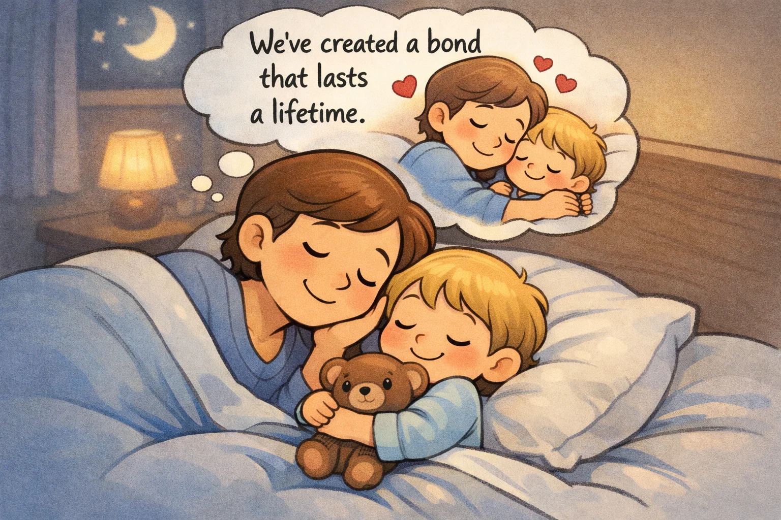 Psychological considerations of co-sleeping, balancing pros and cons for child development.
