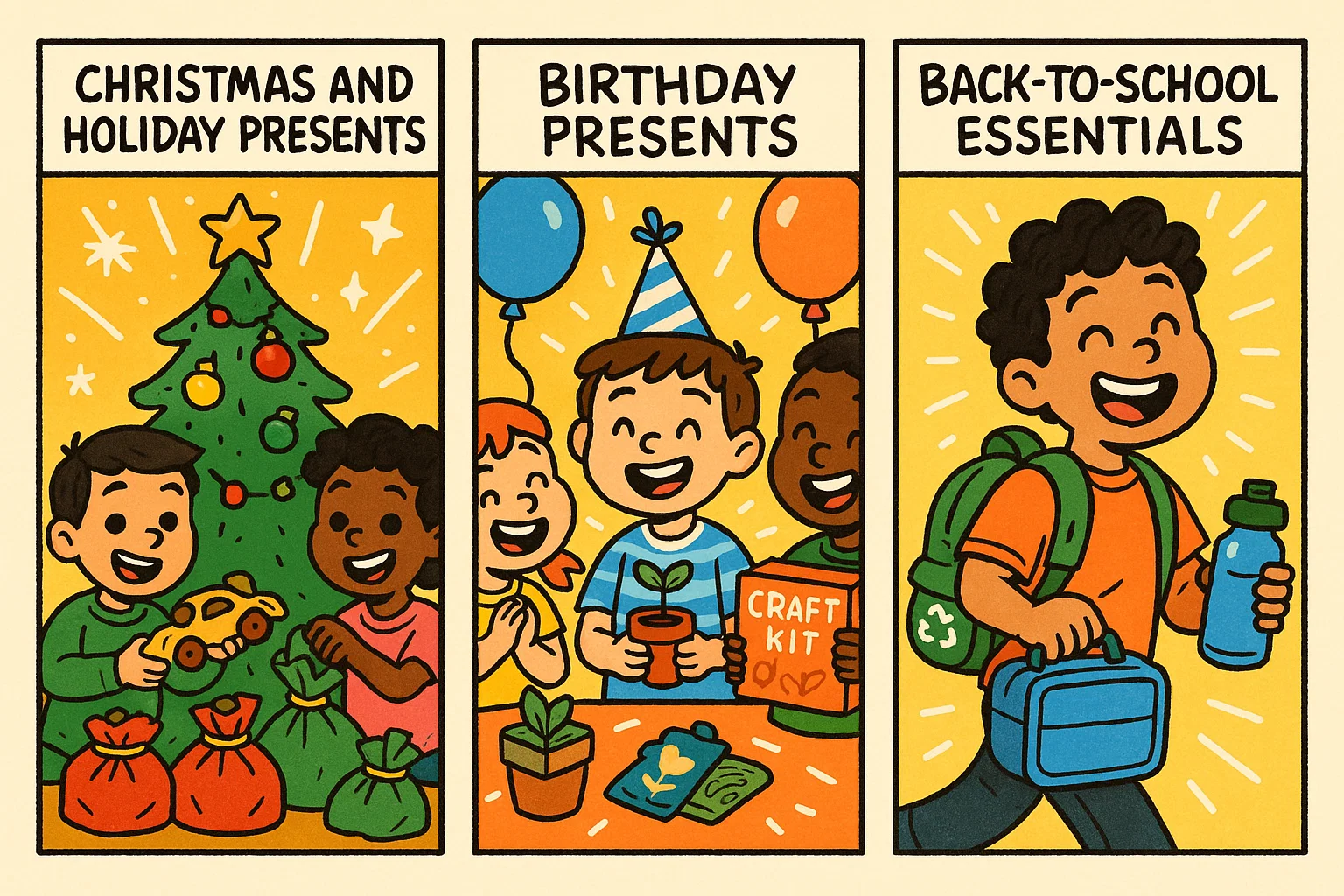Image showing seasonal sustainable gifts for kids. Image showing seasonal sustainable gifts for kids.