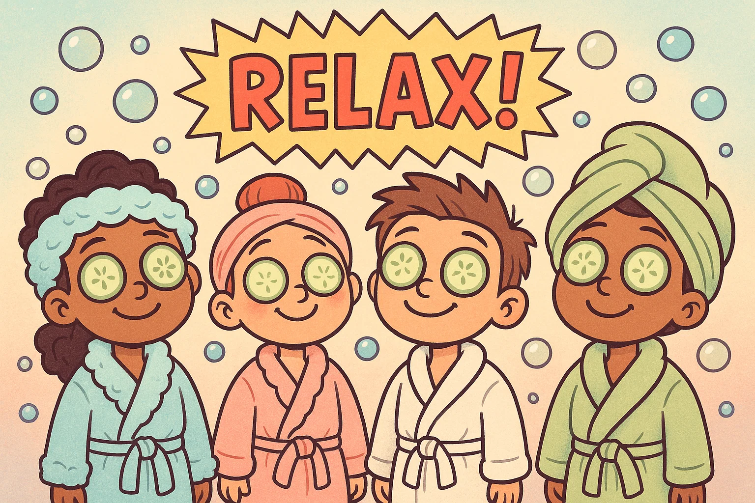 Children relaxing with spa treatments at birthday celebration. Children relaxing with spa treatments at birthday celebration.