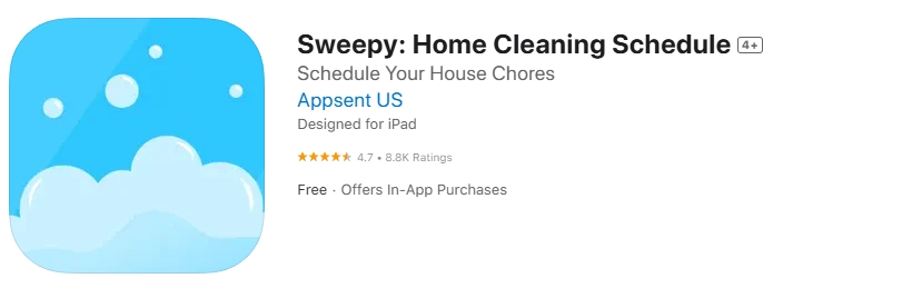 Sweepy app store screenshot.