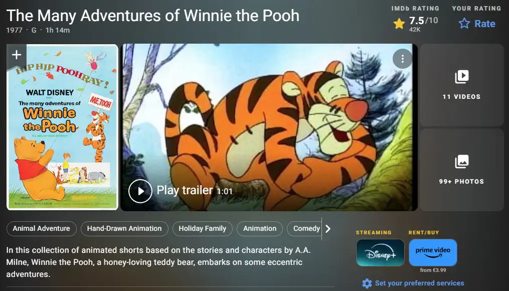 The Many Adventures of Winnie the Pooh calming animated movie with Tigger and friends.