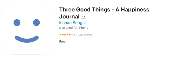 Three Good Things app store screenshot.