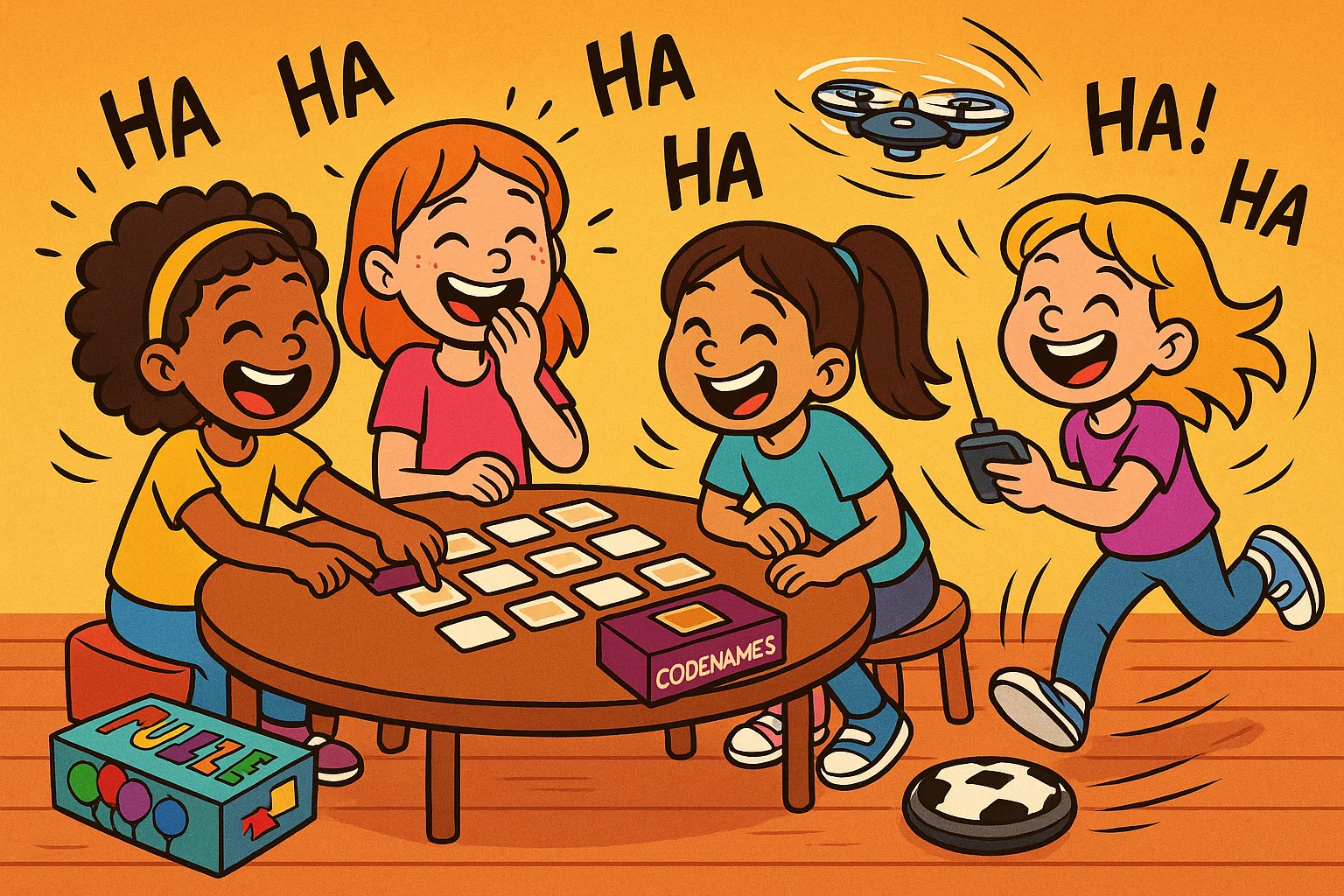 Tween girls playing board games and puzzles. Tween girls playing board games and puzzles.