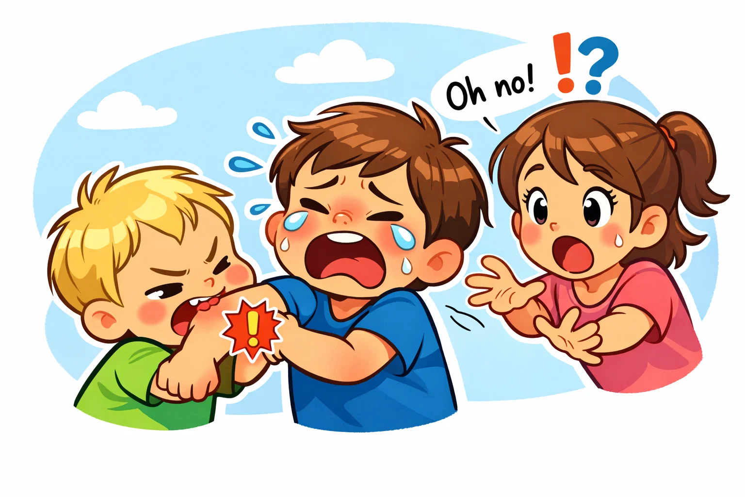 Why toddler biting is serious when bite hurts another child.
