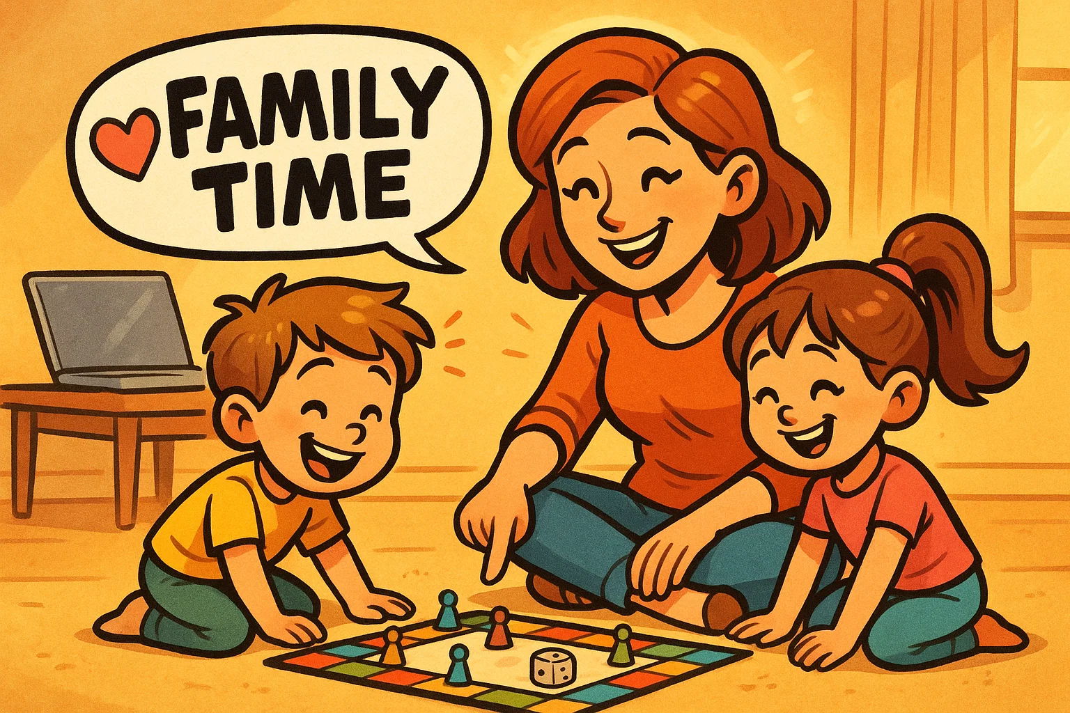 Working mom strengthening family connections through quality time. 