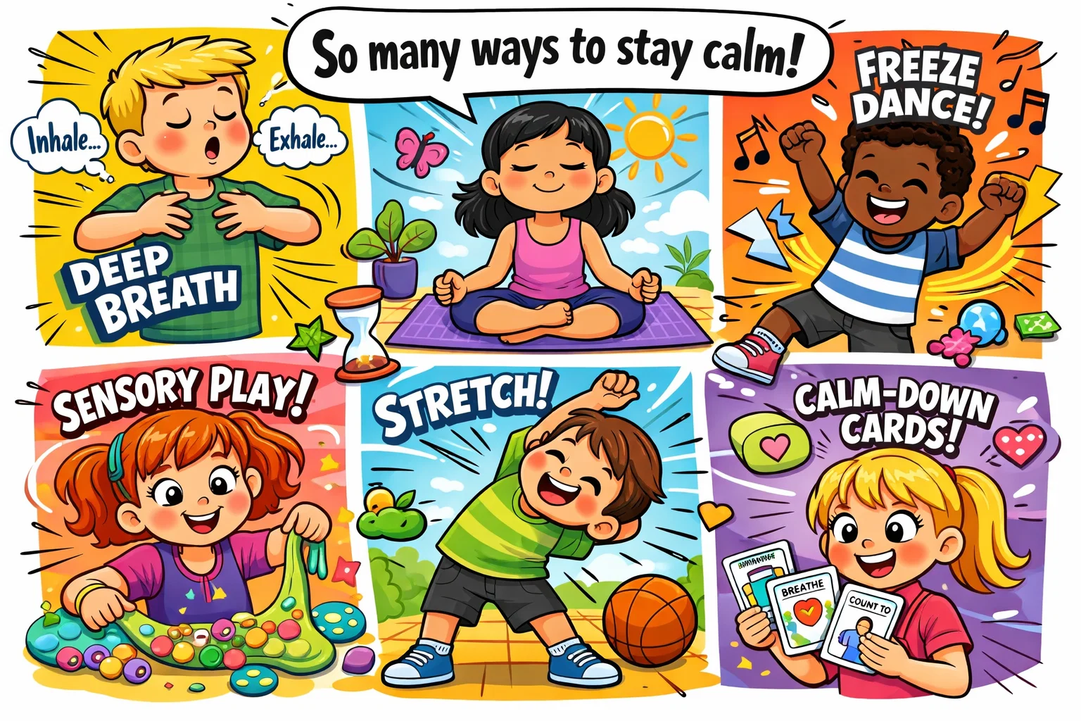 Best self regulation activities for kids with breathing yoga and sensory play.
