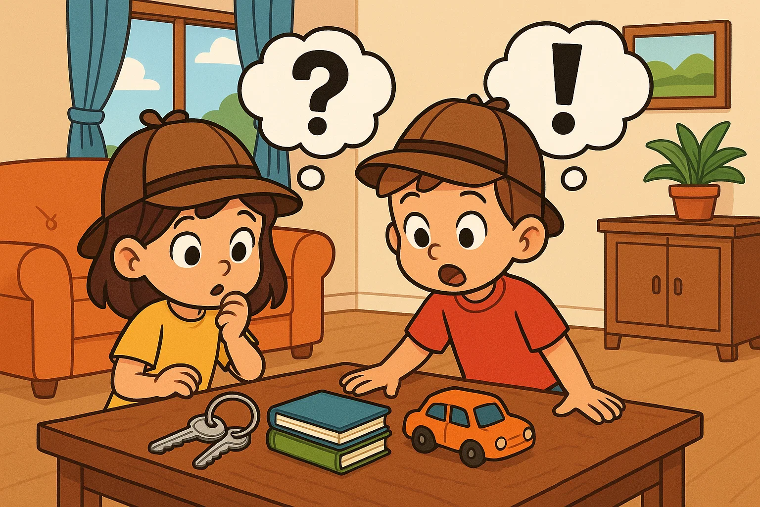 Detective role play with kids using household clues to solve mysteries. Detective role play with kids using household clues to solve mysteries.