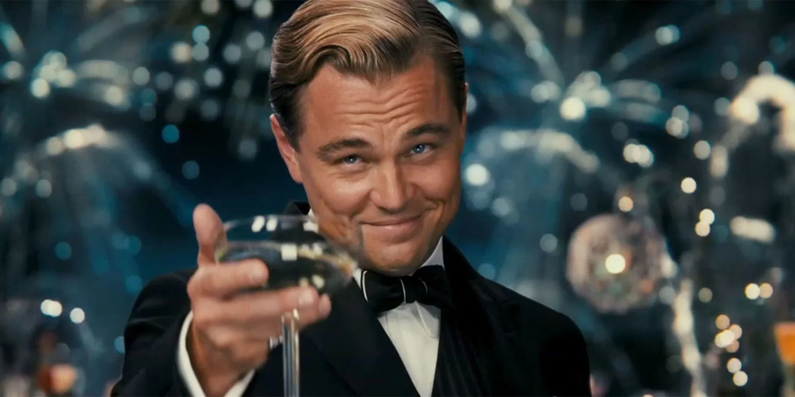 Leonardo DiCaprio toast school win celebrating a good classroom moment.

