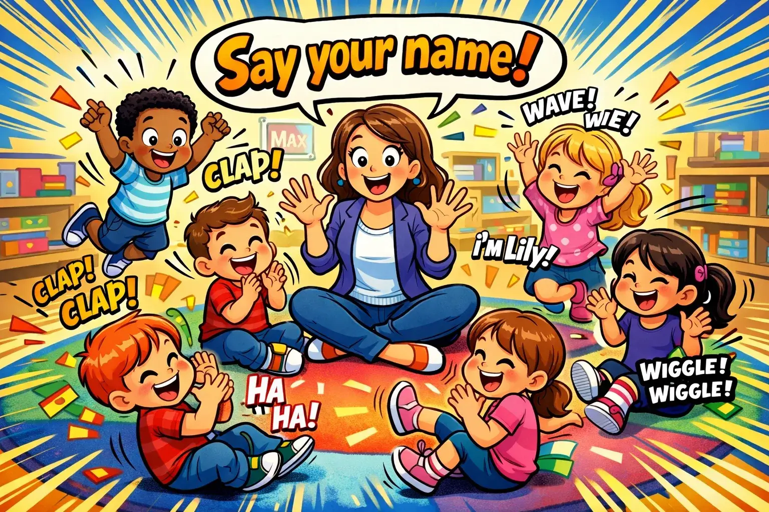 Name games for preschoolers circle time learning names in fun group activity.