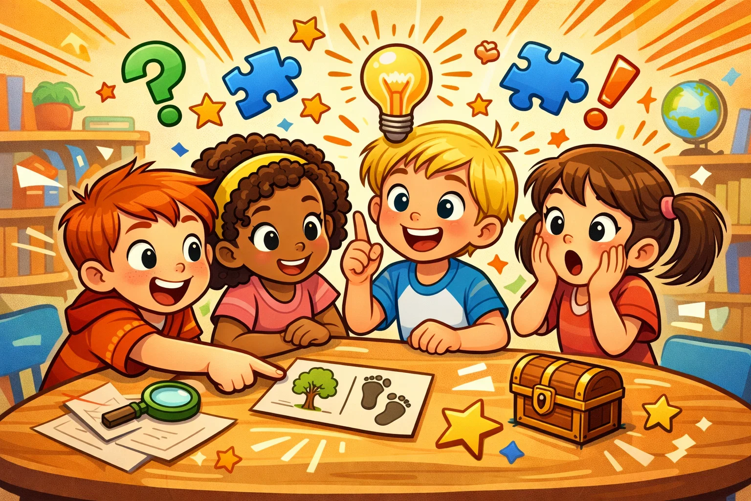  Great riddles for 8-year-olds as curious kids solve clues together.
