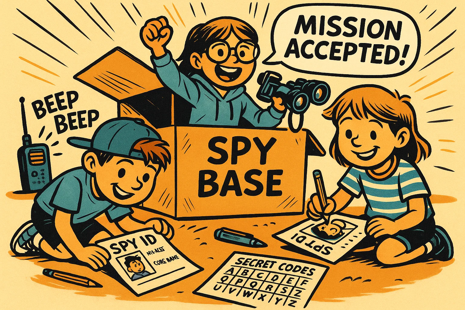 Spy academy activities for kids with detective IDs and secret missions. Spy academy activities for kids with detective IDs and secret missions.