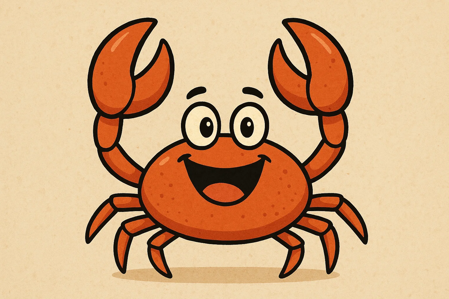 Cartoon Ucides cordatus crab making U shape. Cartoon Ucides cordatus crab making U shape.