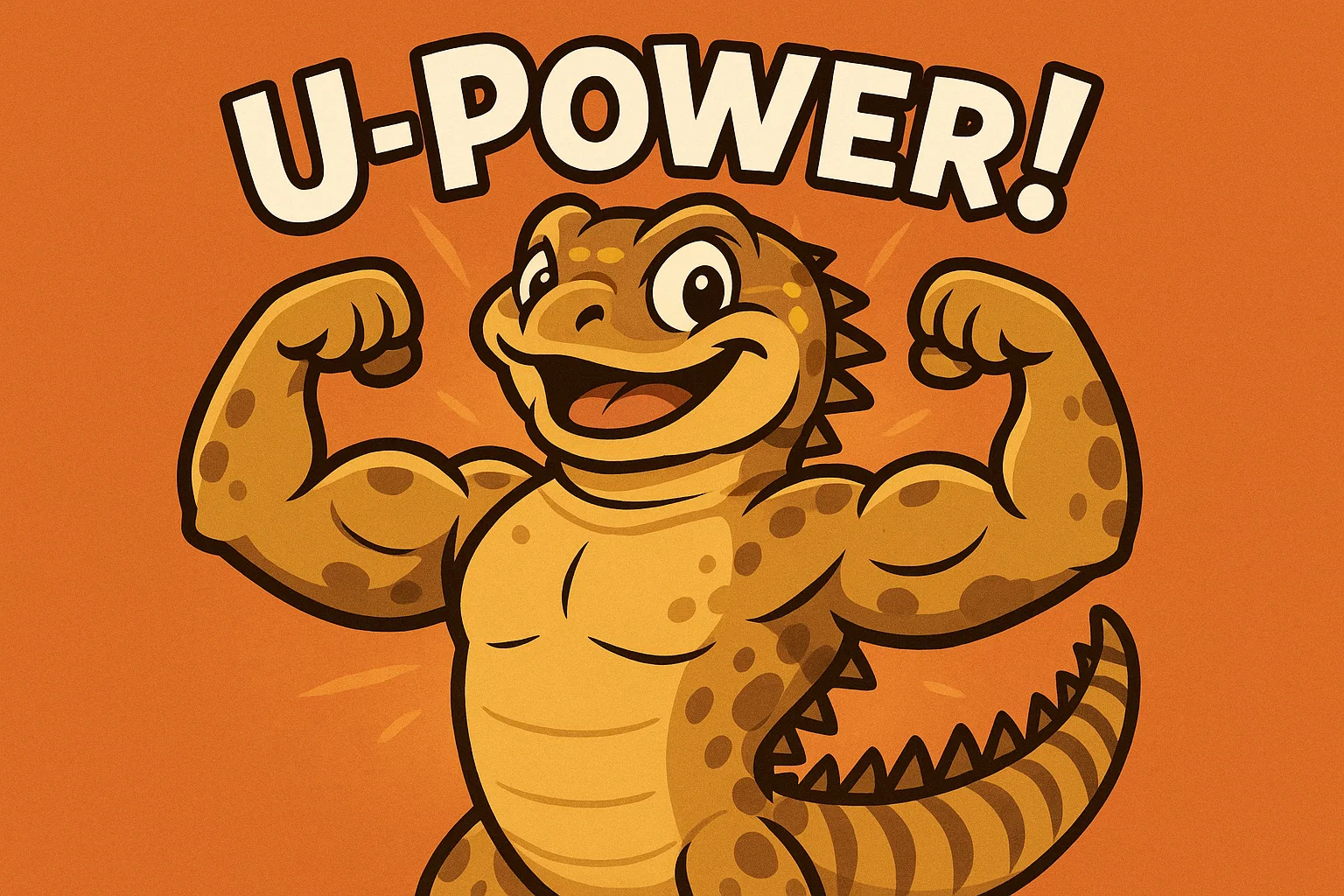 Cartoon Uromastyx spiny-tailed lizard showing power. Cartoon Uromastyx spiny-tailed lizard showing power.