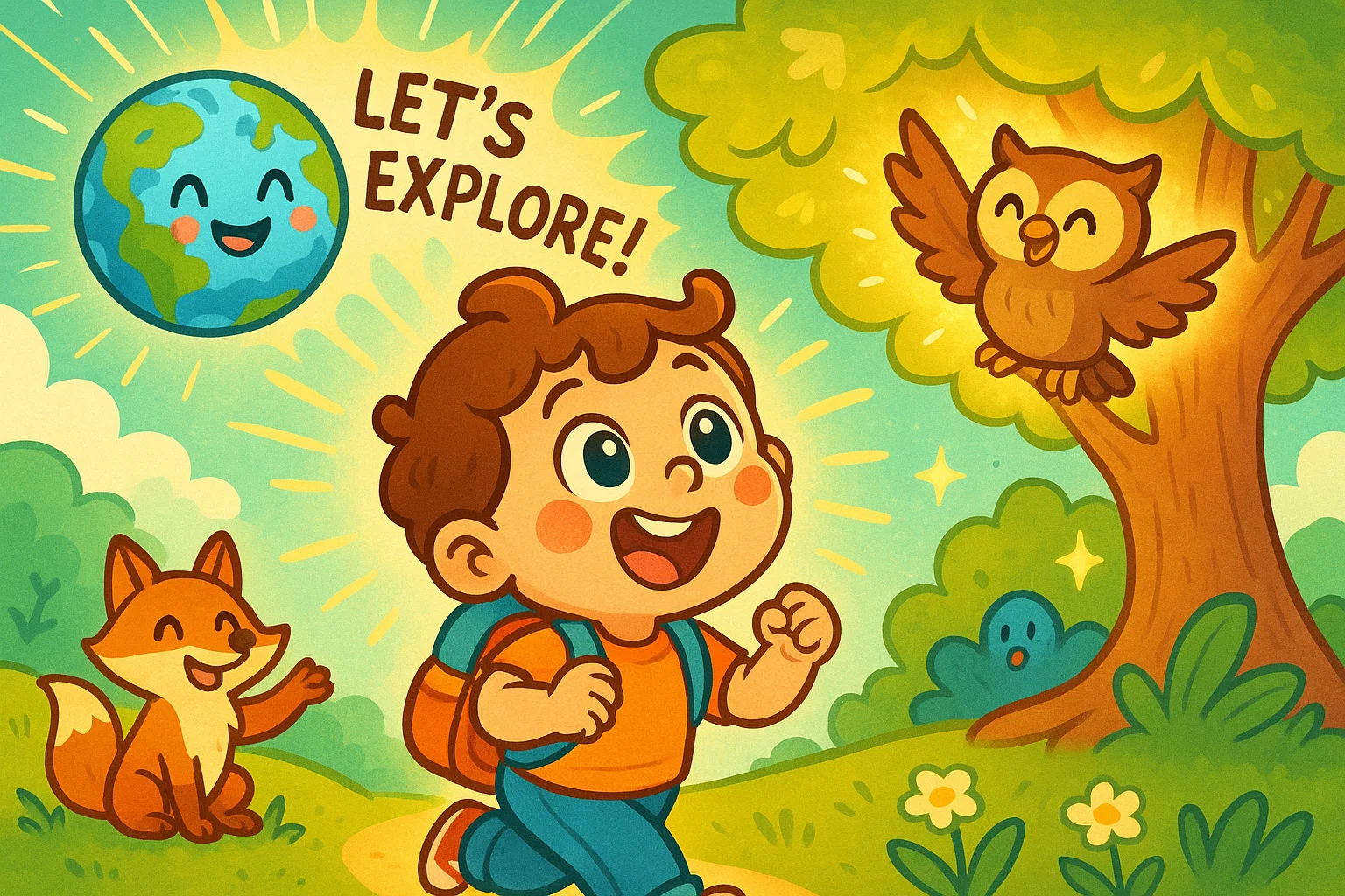 3-year-old child exploring a magical world filled with fun facts and wonders.