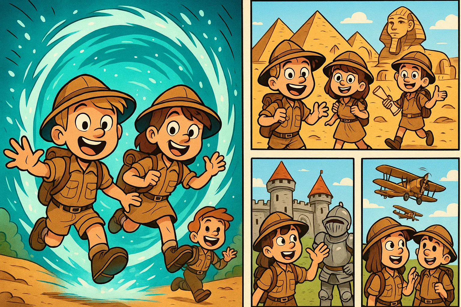 Kids explore history fun facts about Egypt, castles, and ancient inventions.