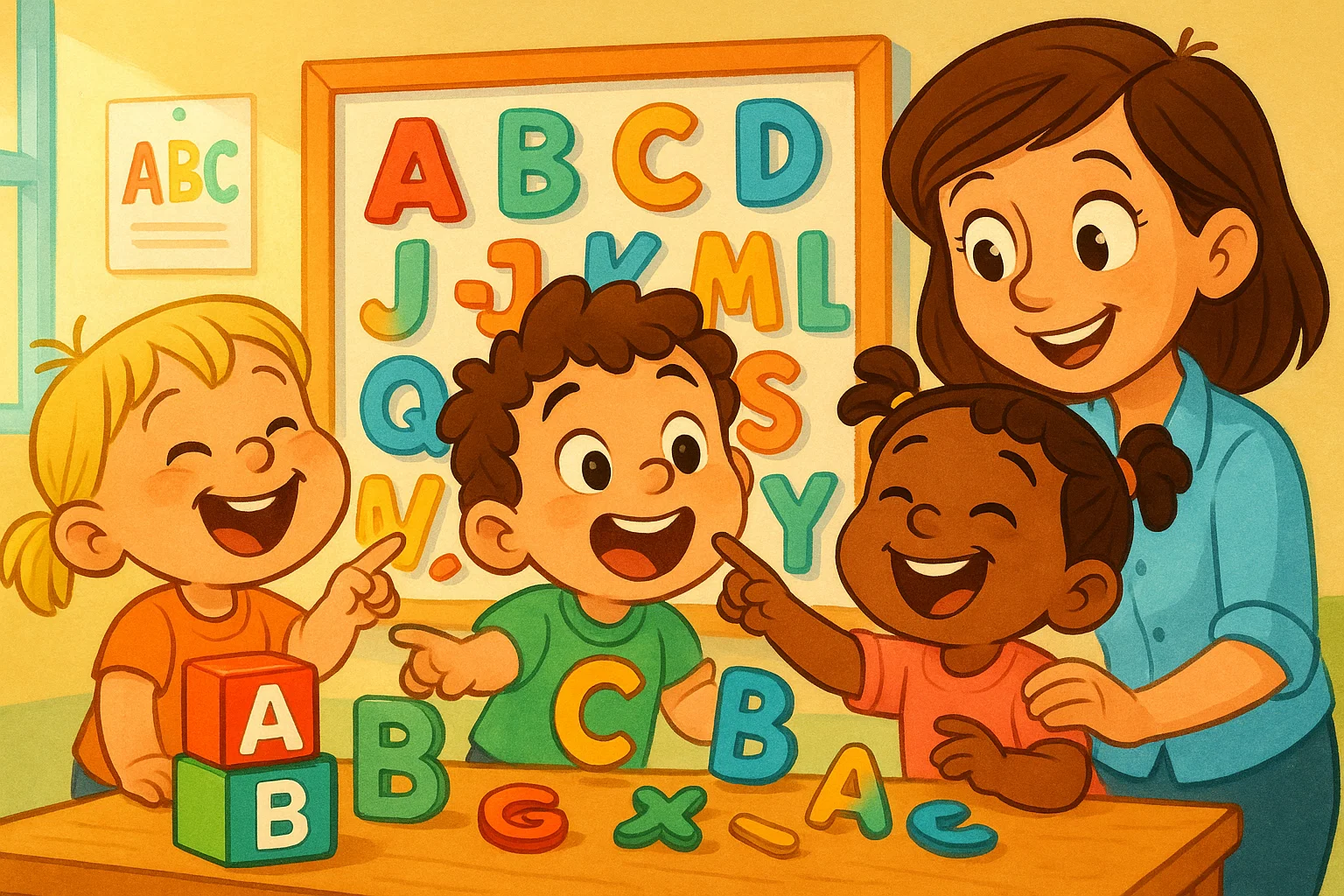 Letter and sound recognition games for toddlers to learn the alphabet.