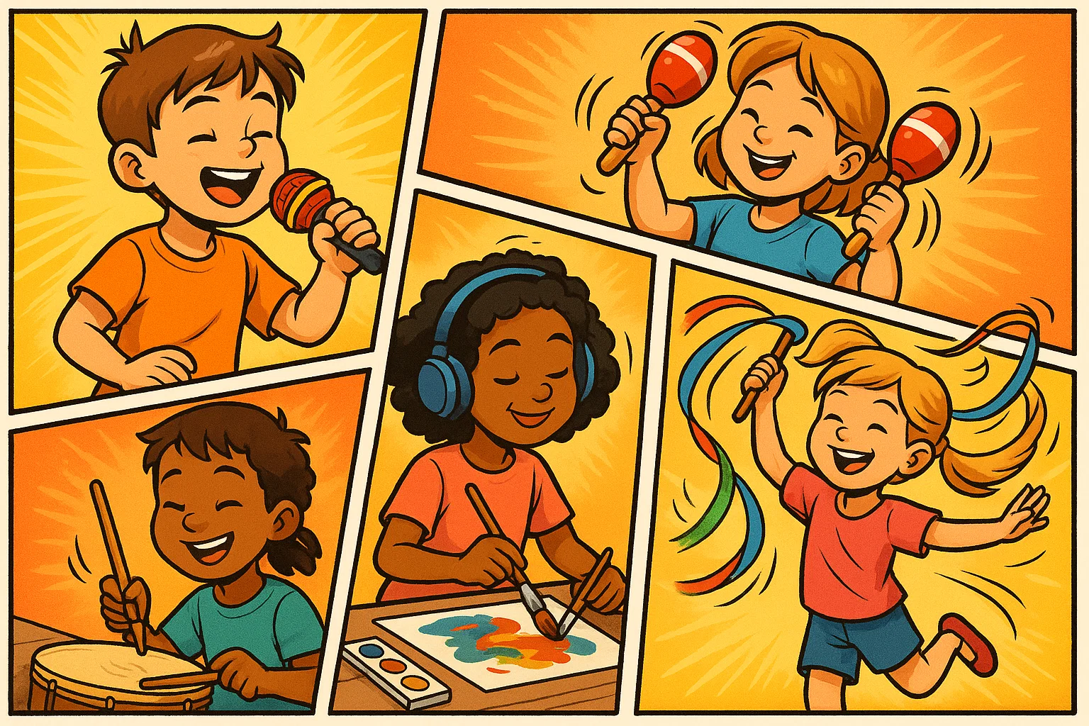 Toddlers enjoy singing, dancing, and drumming activities during sound-based therapy techniques.