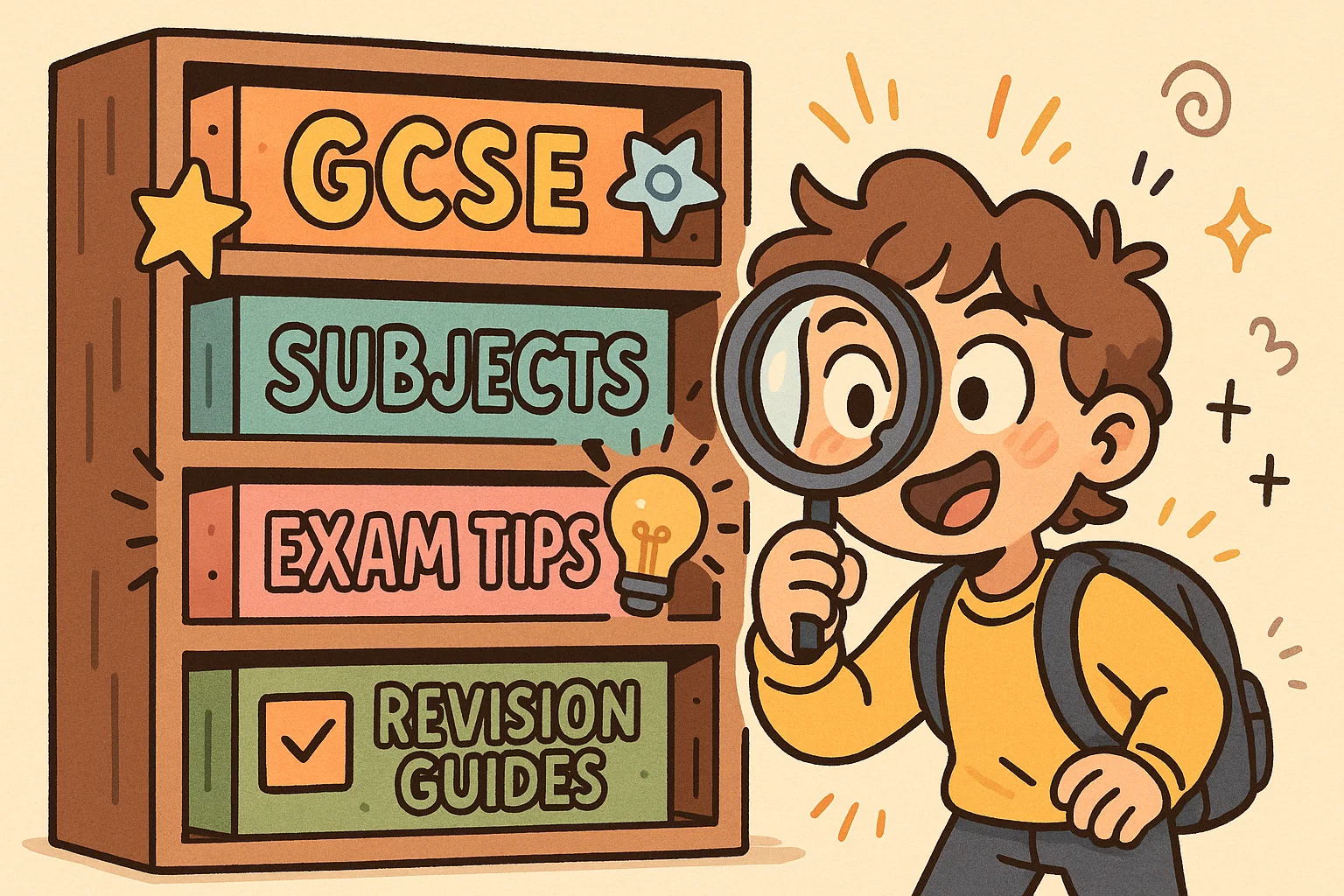 Year 11 explore the topic cartoon with student searching GCSE guides and resources.