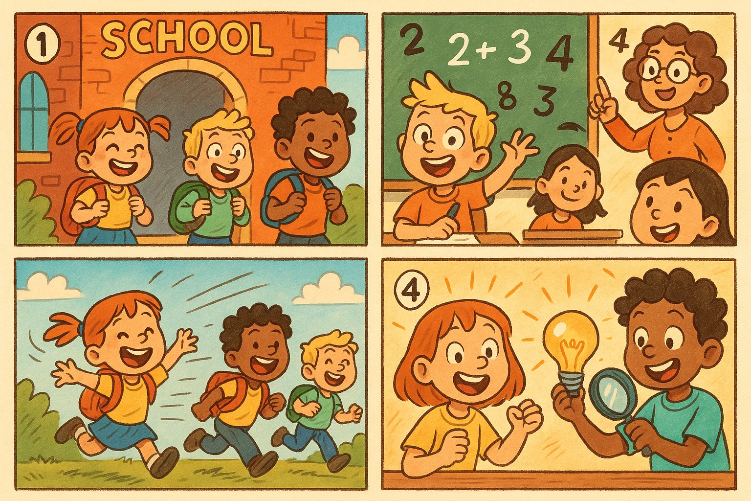 Year 4 daily school routine with pupils studying, playing and completing activities.