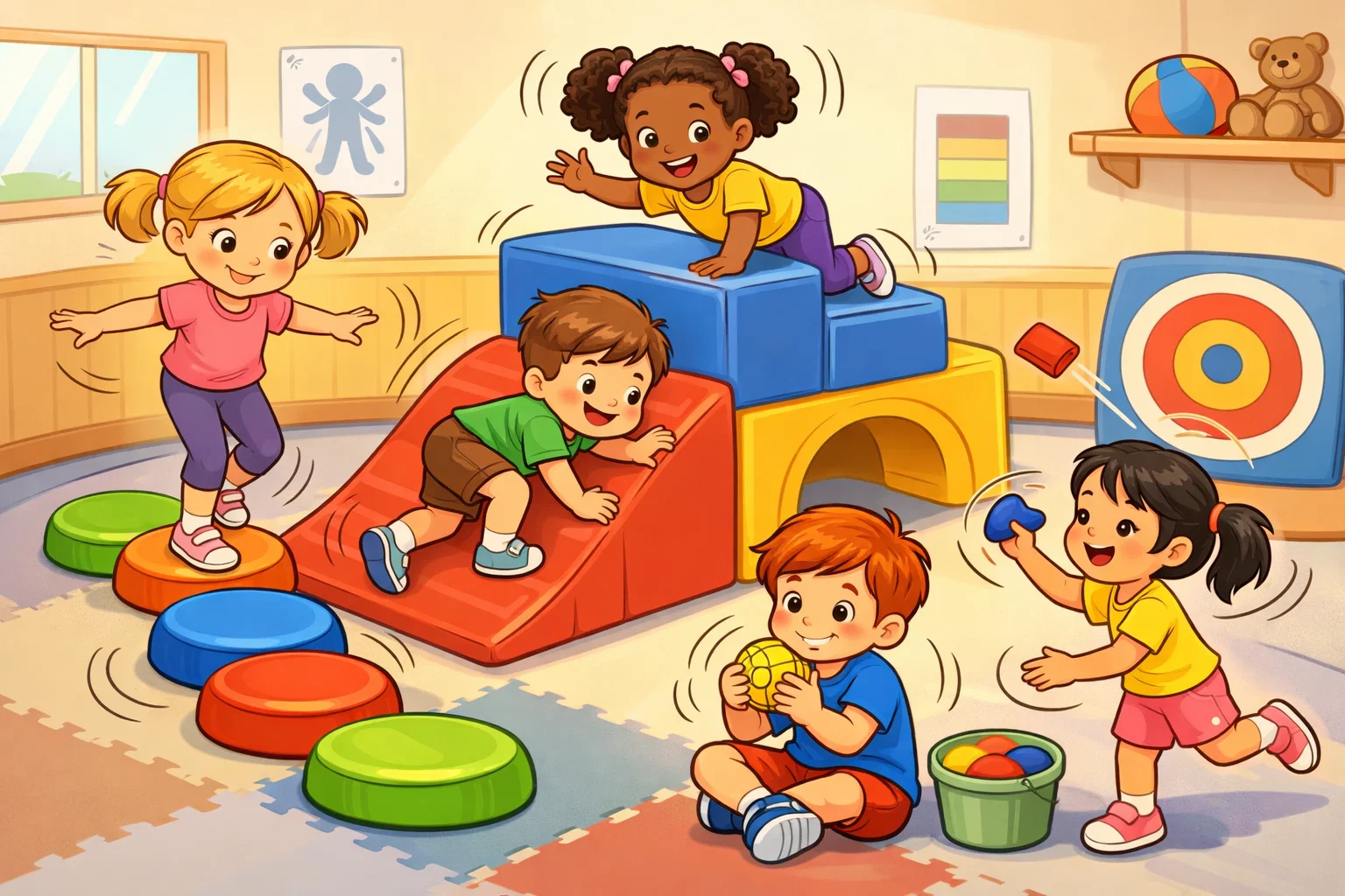 ADHD activities for kids overview showing children engaged in play, learning, and movement.