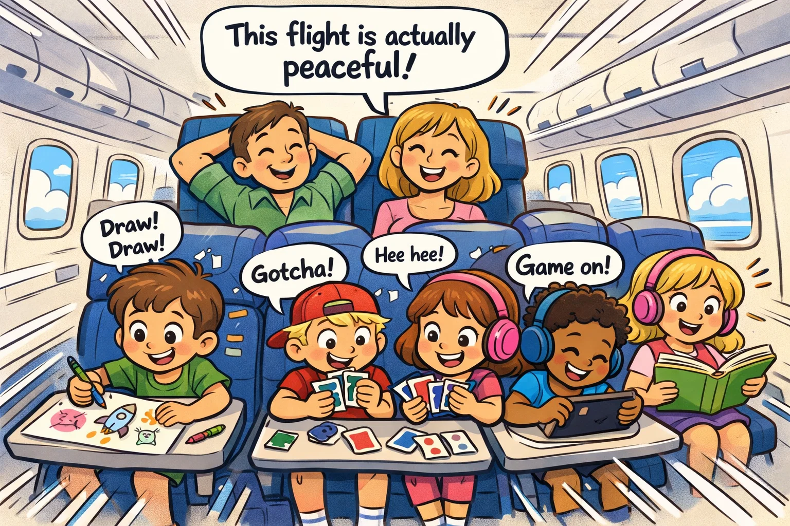 Airplane activities for kids enjoying games and quiet play during a stress free flight.