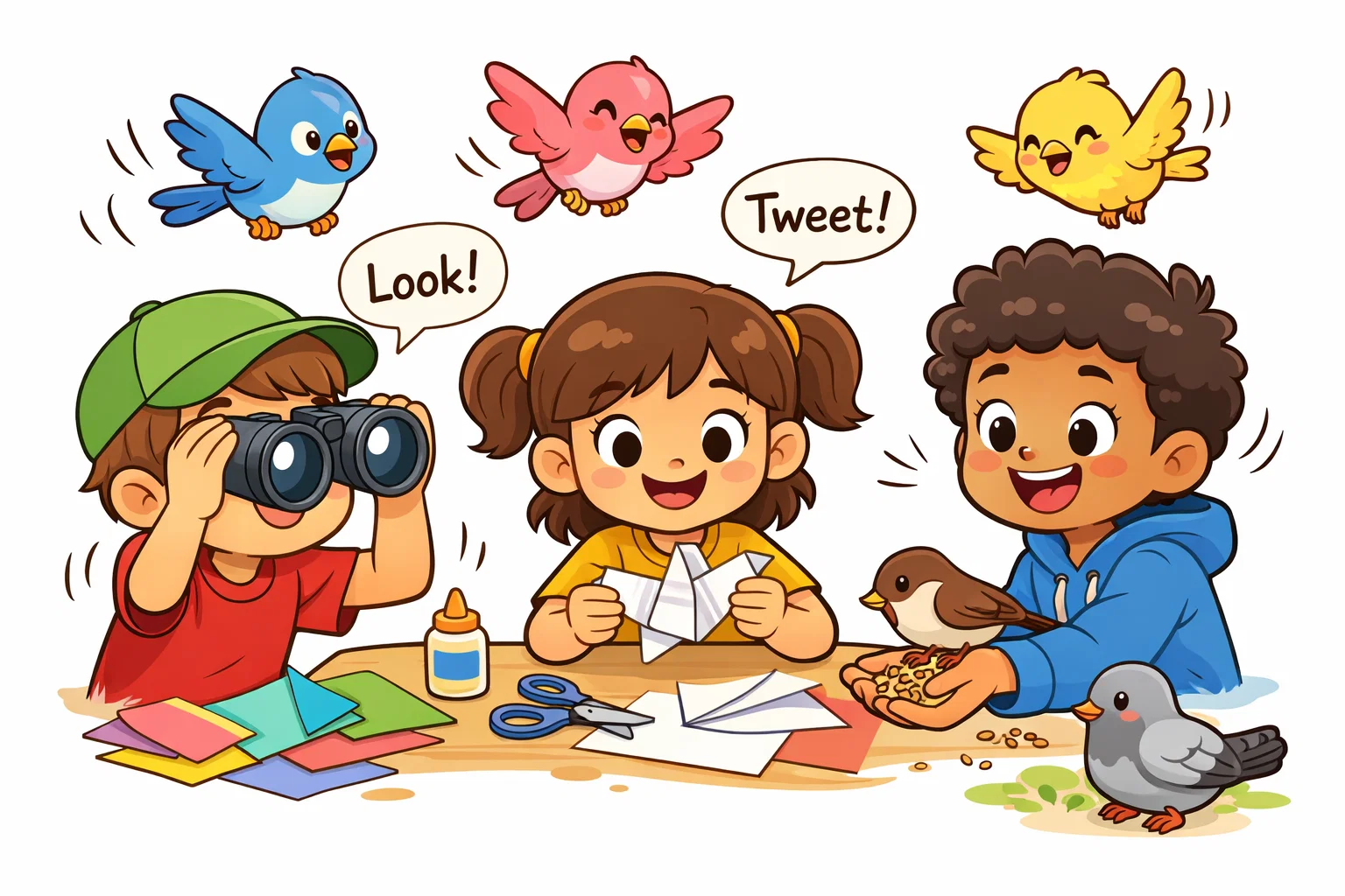 Bird activities for kids including crafts, games, and learning about birds.