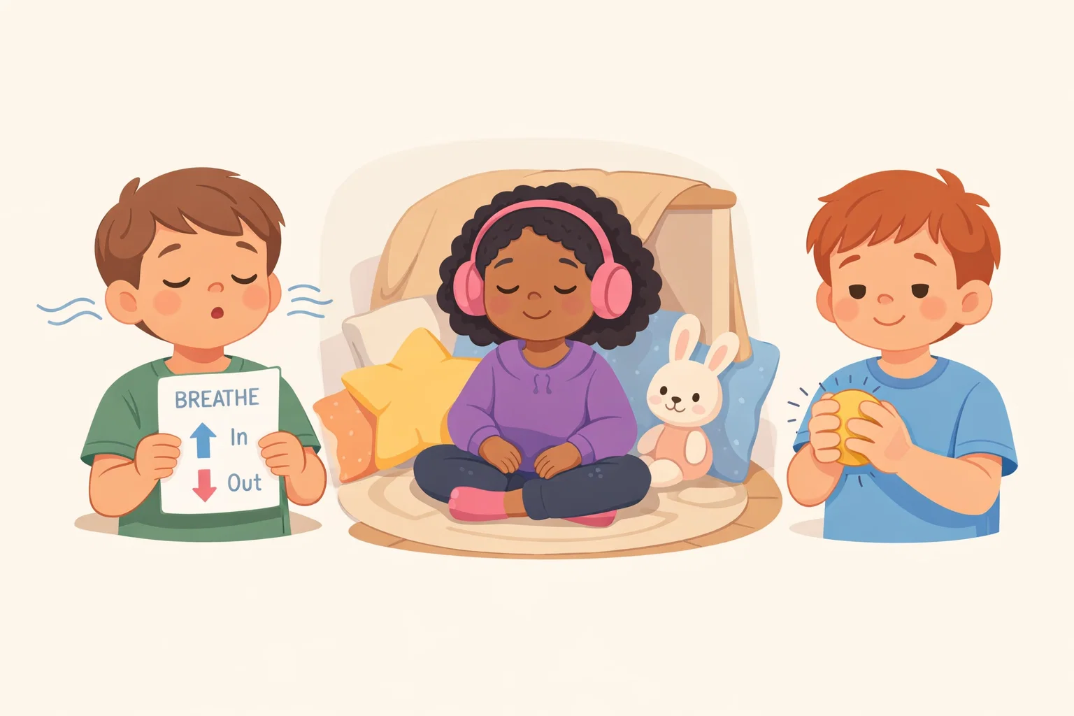 Calming activities for autistic kids helping emotional regulation in a quiet setting.
