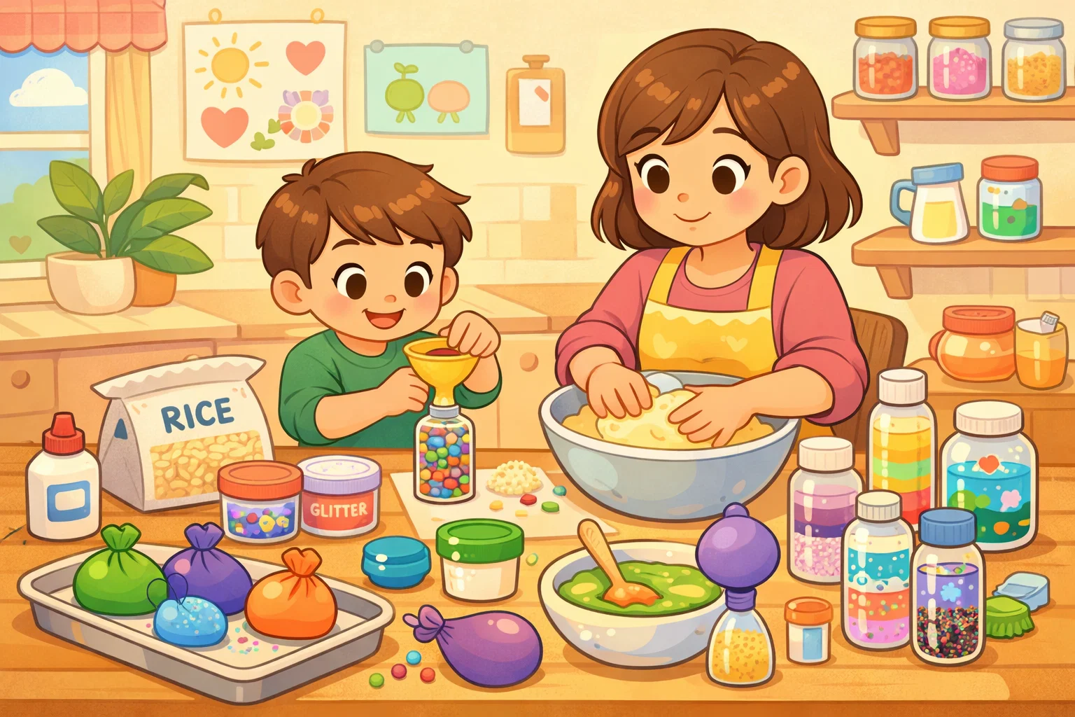 DIY sensory materials made at home using safe and simple supplies.