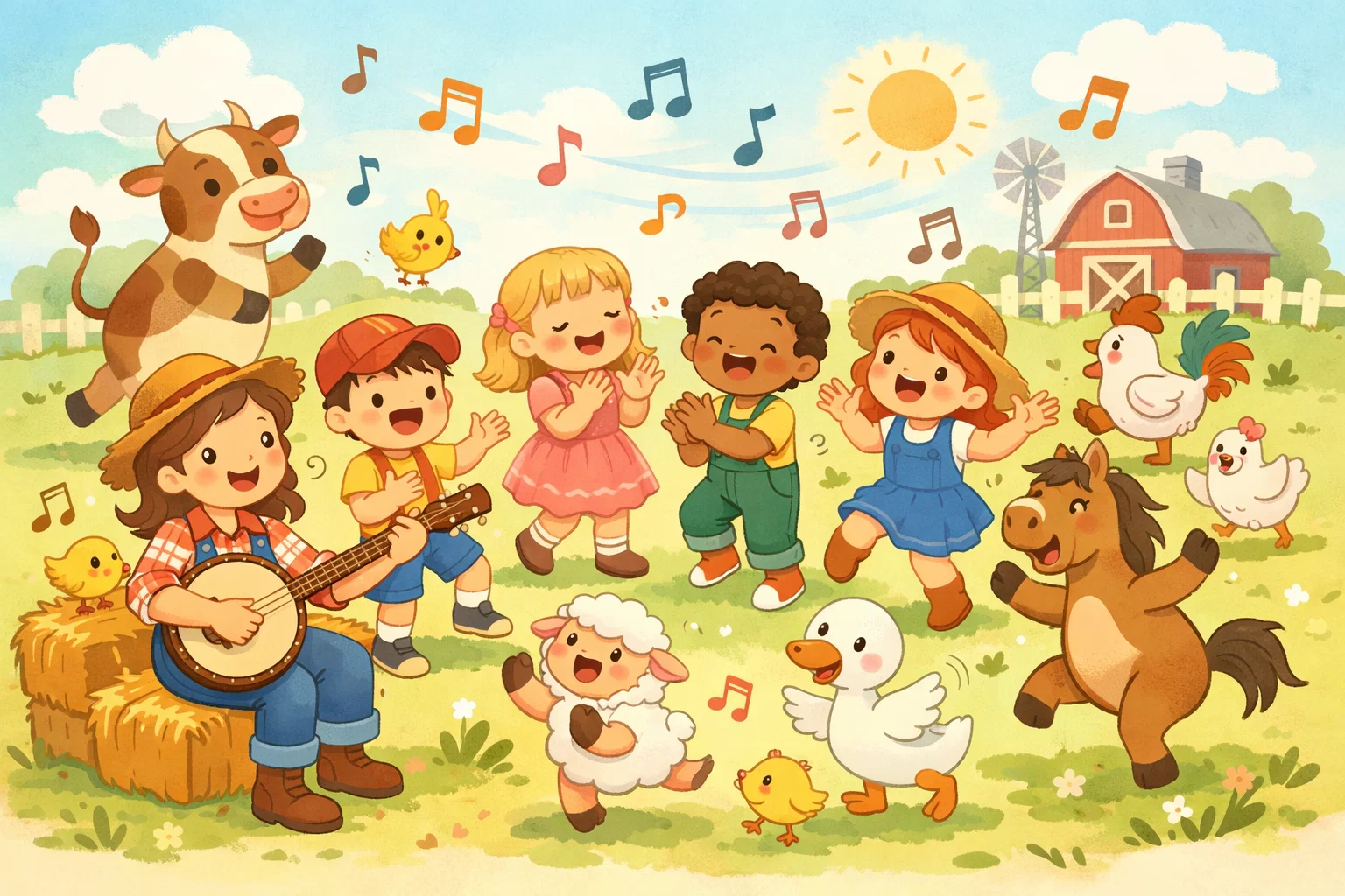 Farm songs and music for kids singing dancing and enjoying farm rhythms.

