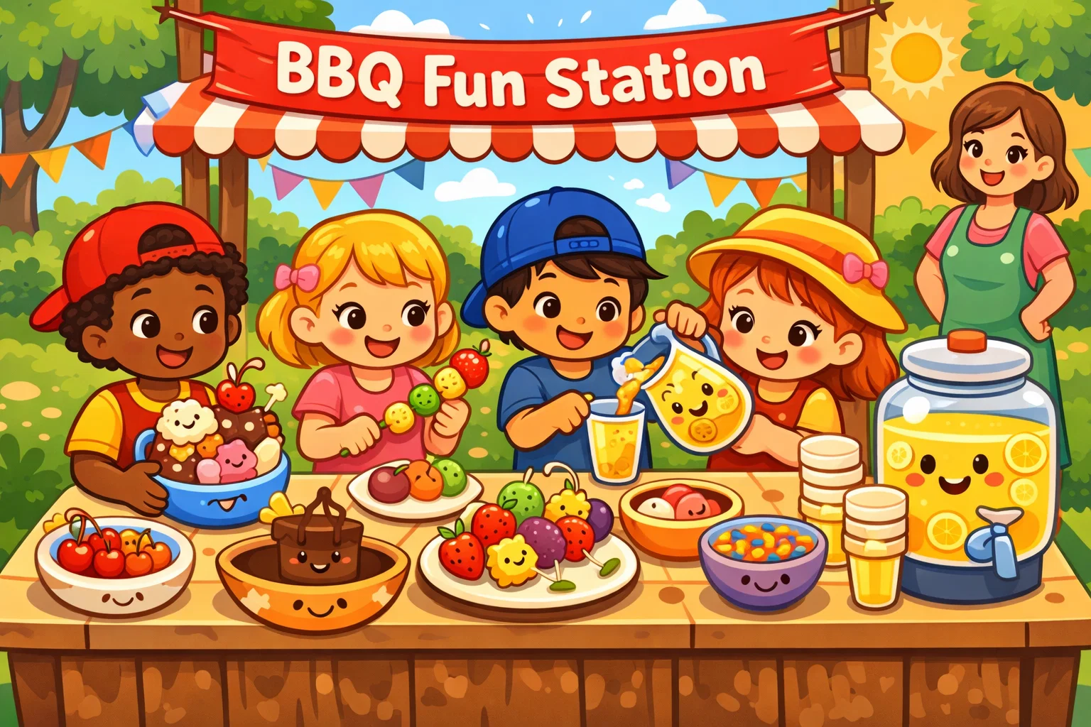 Food based BBQ activities for kids with snacks and hands on fun.
