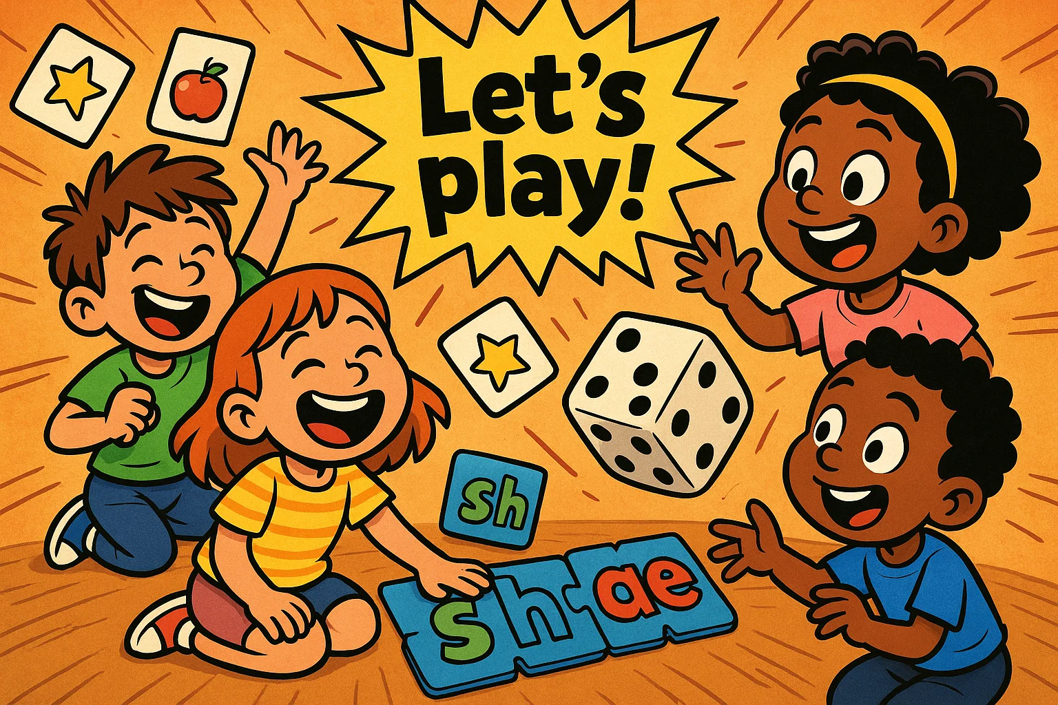 Games and activities for 6 year olds with children enjoying fun learning games.