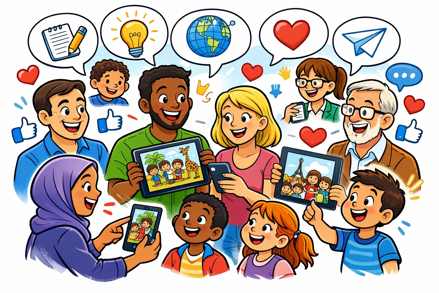 Kids world activities community sharing learning ideas together.