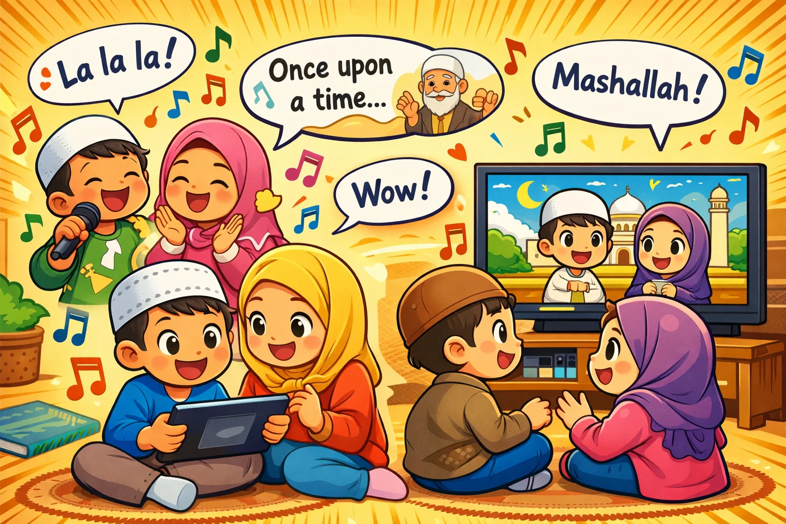  Learning through music and media with Islamic content for kids.
