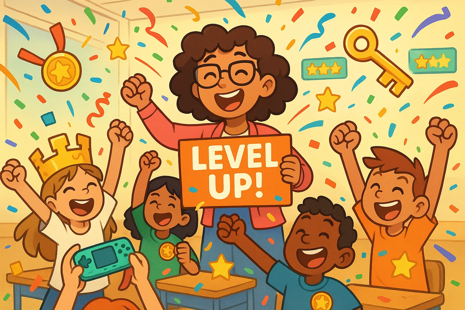 Making activity game engaging fun with playful rewards and group celebration moments.