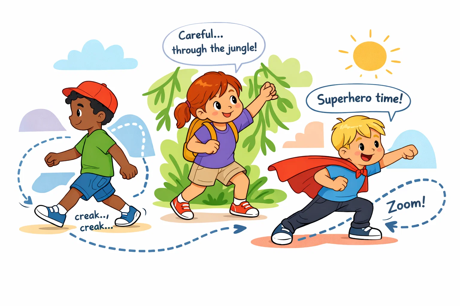 Movement based drama activities for kids using physical storytelling and expression.