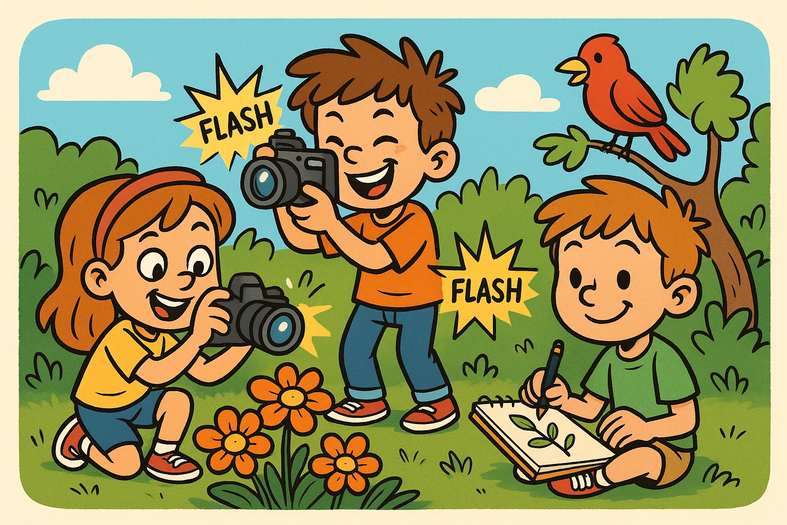 Mindful reflective nature activities for kids focusing on calm observation outdoors.
